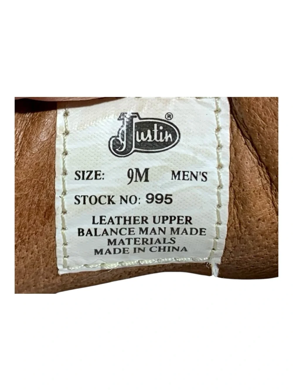 Men’s Justin Boots Grizzly #995 Leather Chukka Moc Toe Boots Size 9
